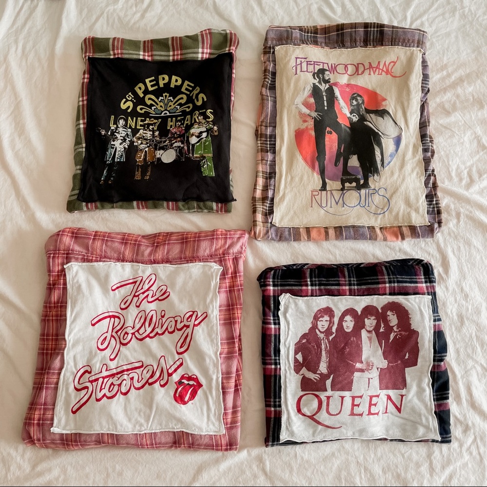 Hand Crafted Reworked Rock Band Tee Flannels - Picture 3 of 4